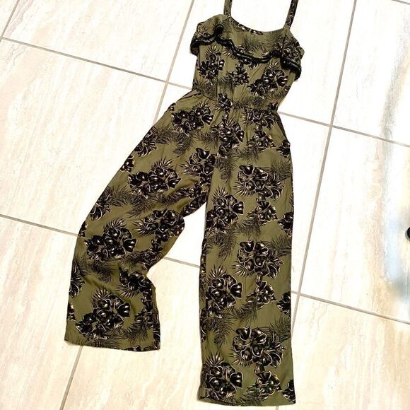 EPIC THREADS GIRLS FLORAL JUMPSUIT M OLIVE/BLACK/GOLD - Picture 10 of 13